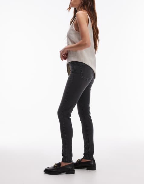 Topshop Jamie high rise skinny jean in washed black - view 2