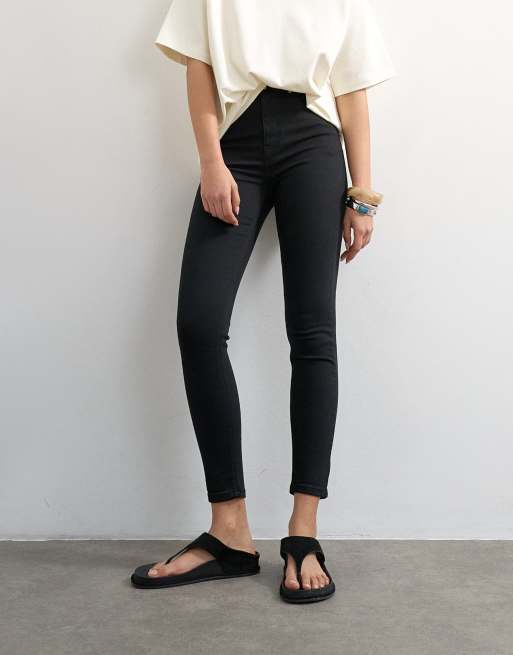 Topshop Jamie high rise skinny jeans in black, 2 of 7