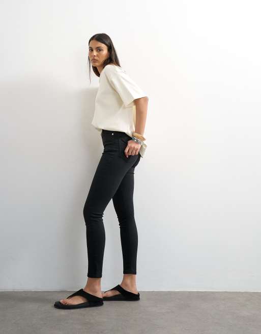 Topshop Jamie high rise skinny jeans in black, 4 of 7