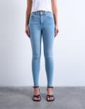 [Topshop] Topshop Jamie high rise skinny jeans in bleach-Blue W28 L30 Bleach