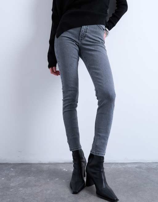 Topshop Jamie high rise skinny jeans in gray, 2 of 7