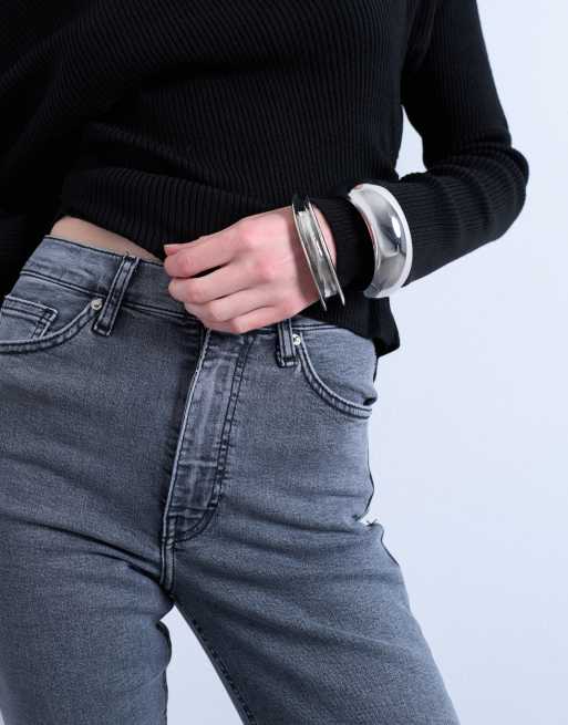 Topshop Jamie high rise skinny jeans in gray, 3 of 7
