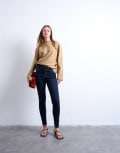 [Topshop] Topshop Jamie high rise skinny jeans in indigo rinse-Blue W32 L32 Rinse
