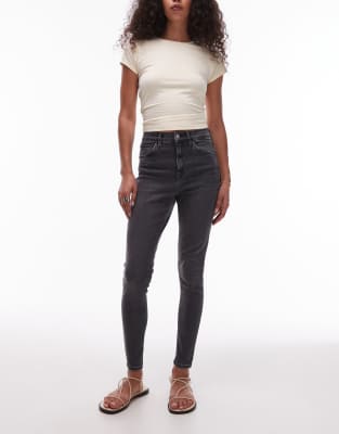 Topshop Jamie High Rise Skinny Jeans In Black