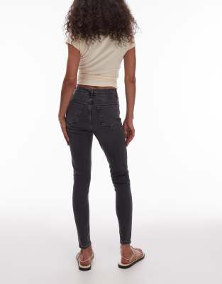 Topshop Jamie High Rise Skinny Jeans In Black