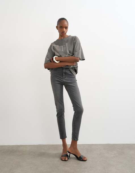 Topshop Jamie high rise skinny jeans in washed black - view 1