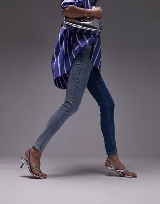 Topshop colour block Jamie jeans in multi  - ASOS Price Checker
