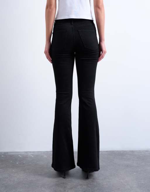 Topshop - Jamie - Jean évasé à taille haute - Noir, 4 de 7