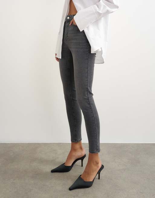Topshop - Jamie - Jean skinny à taille haute - Noir délavé, 4 de 5