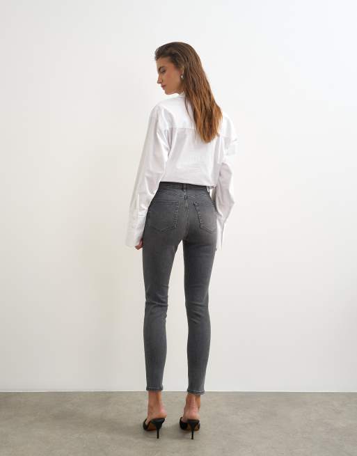 Topshop - Jamie - Jean skinny à taille haute - Noir délavé, 5 de 5