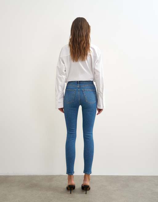 Topshop Jamie jean skinny taille haute bleu moyen, 5 de 5