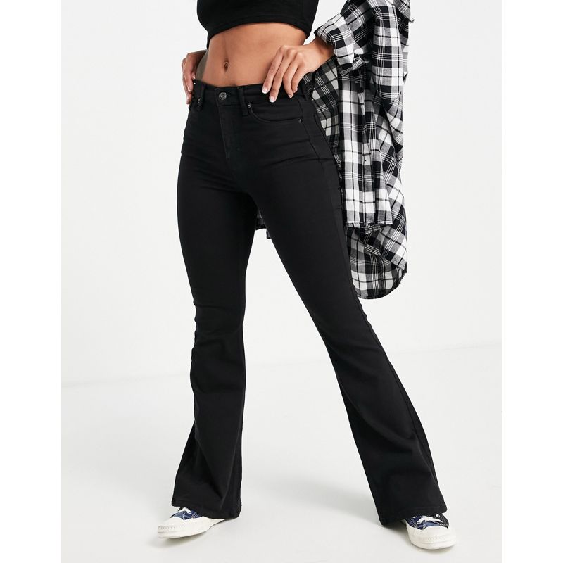 Donna Jeans neri Topshop - Jamie - Jeans a zampa in misto cotone riciclato neri