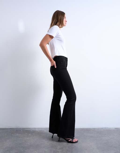 Topshop - Jamie - Jeans a zampa vita alta neri, 3 di 7