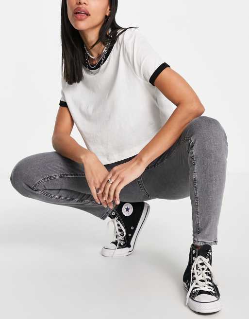 Topshop Jamie Jeans Aus Einem Recycelten Baumwollmix In Grau Asos