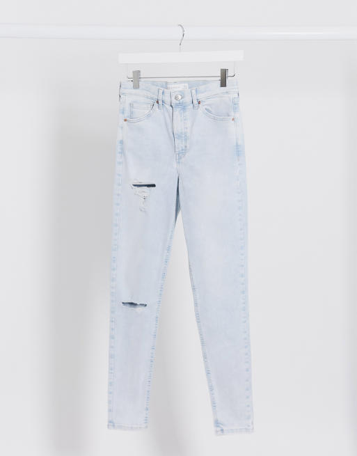 Topshop - Jamie - Jeans con doppi strappi sulle ginocchia super candeggiati 