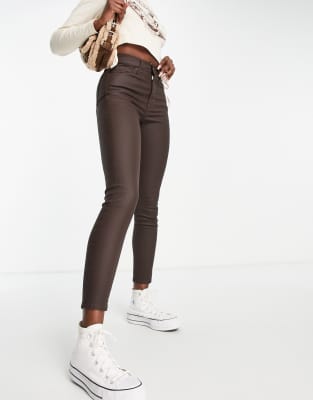 topshop coated jamie jeans