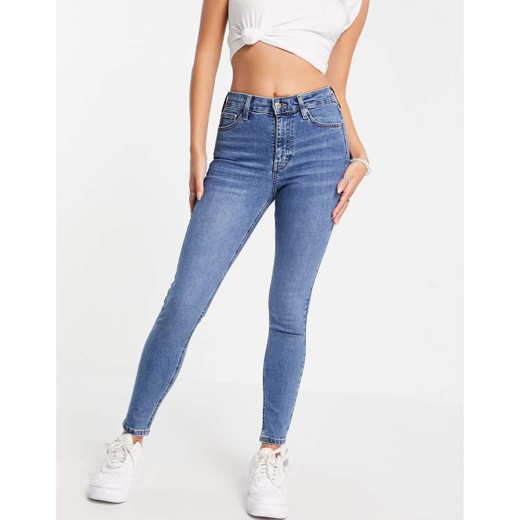 Topshop jamie jeans in mid blue