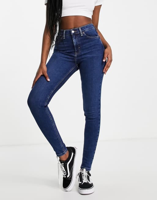 Topshop jamie jeans in rich blue