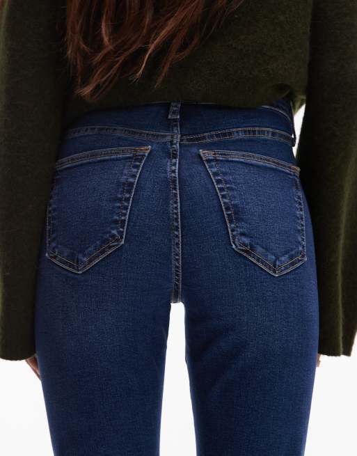 Dark blue hot sale jeans topshop