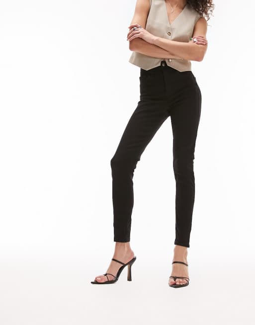Topshop – Jamie – Jeans in Schwarz