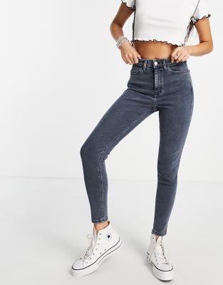 Topshop Jamie jeans in smoke grey  - ASOS Price Checker