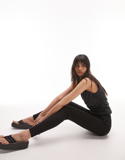 Topshop - Jamie - Jeans in zwart 