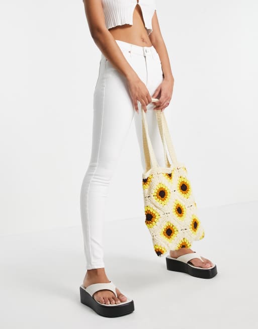 Topshop - Jamie - Jeans met wassing in gebroken wit 