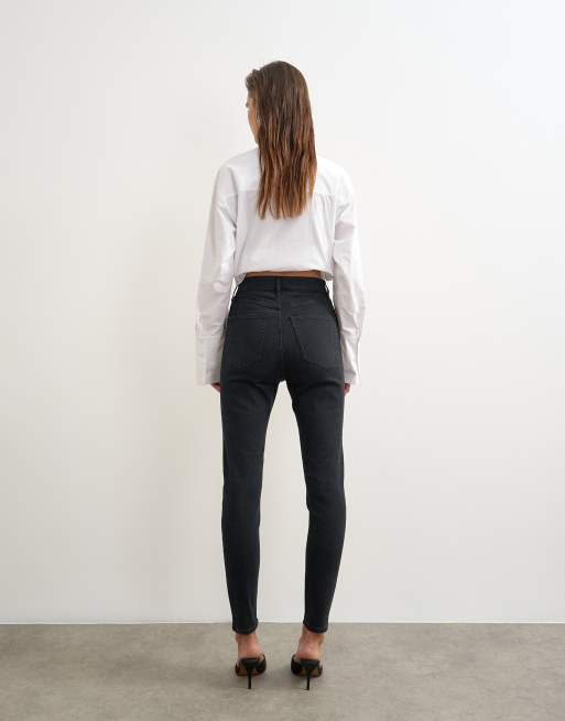 Topshop - Jamie - Jeans skinny a vita alta neri, 5 di 5