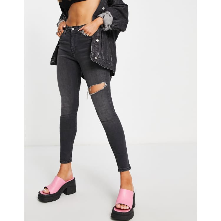 Topshop ripped store jamie jeans black