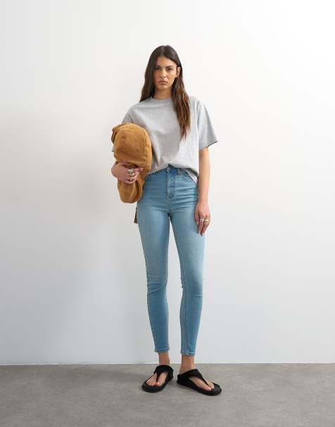 Topshop – Jamie – Jeansy z podwyższonym stanem i efektem wybielenia - view 1