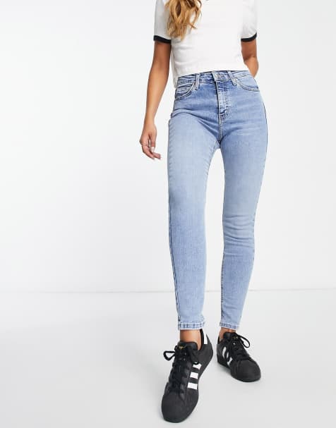Topshop high rise Jamie jeans in bleach
