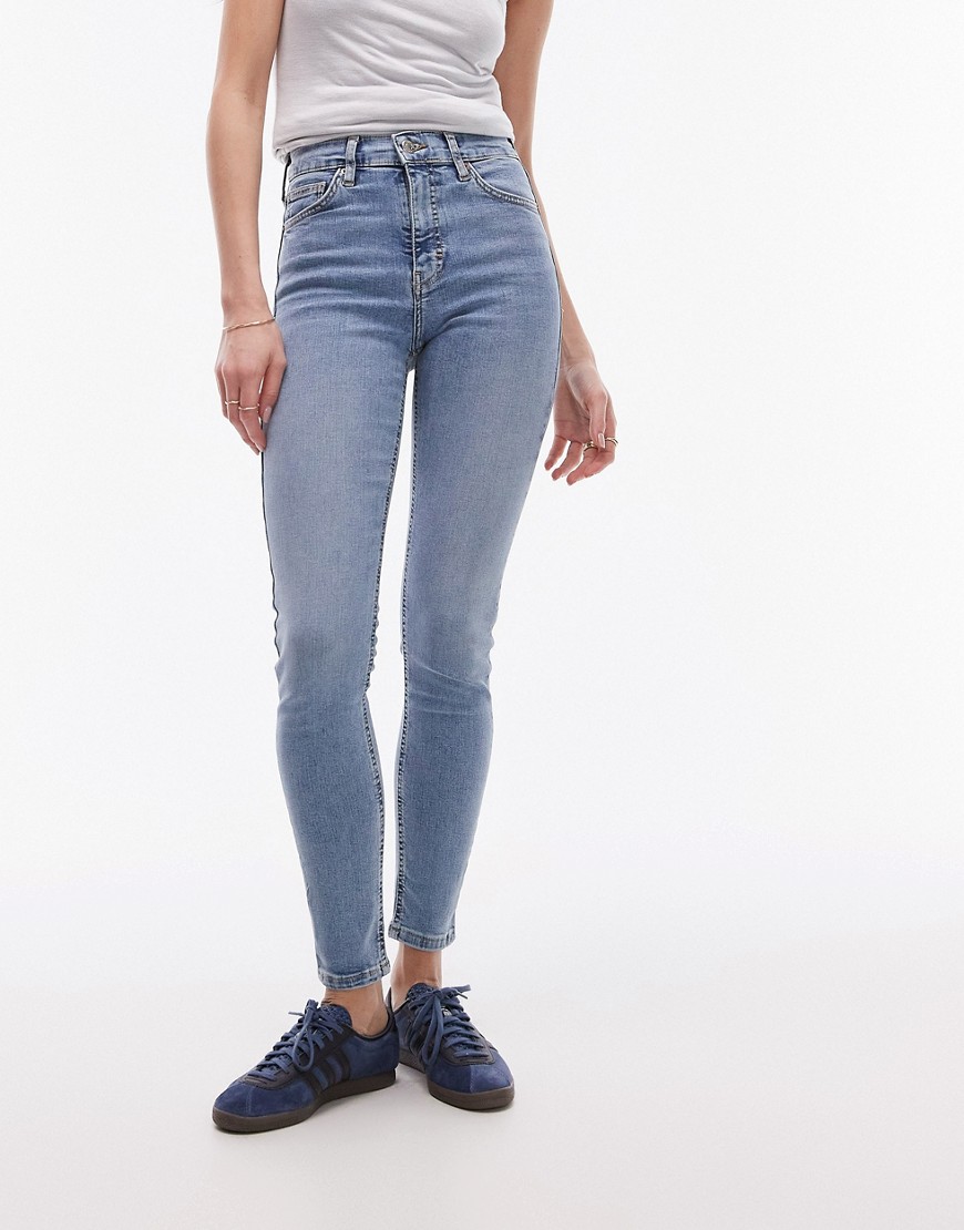 Topshop Jamie recycled cotton blend jean in bleach-Blues