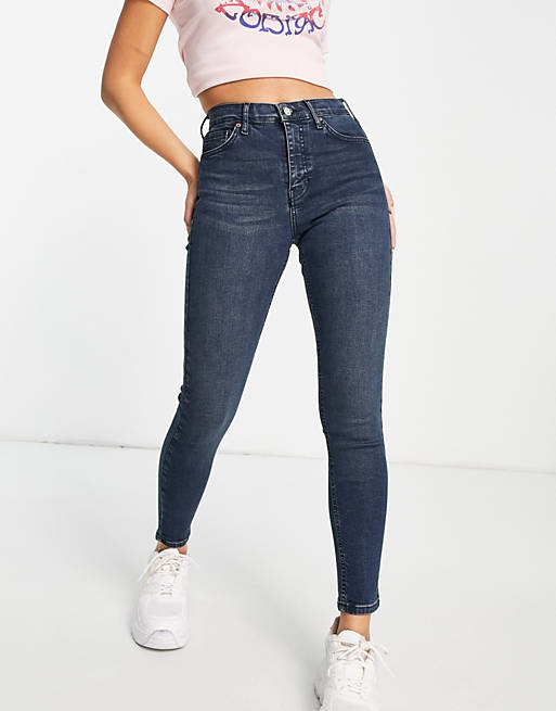 Jeans Topshop jamie recycled cotton blend jeans in blue black 