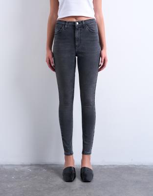 Topshop Jamie Jean In Washed Black