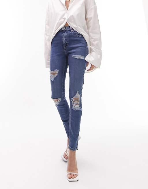 Topshop womens hot sale ripped jeans