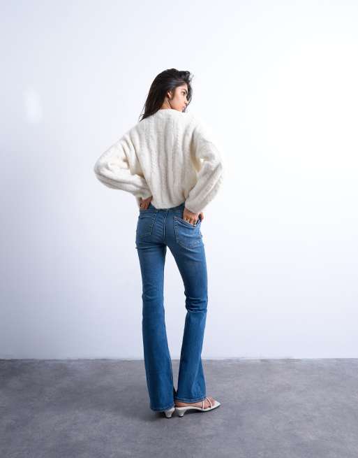 Topshop – Jamie – Schlagjeans in Vintage-Blau mit hohem Bund, 5 von 7
