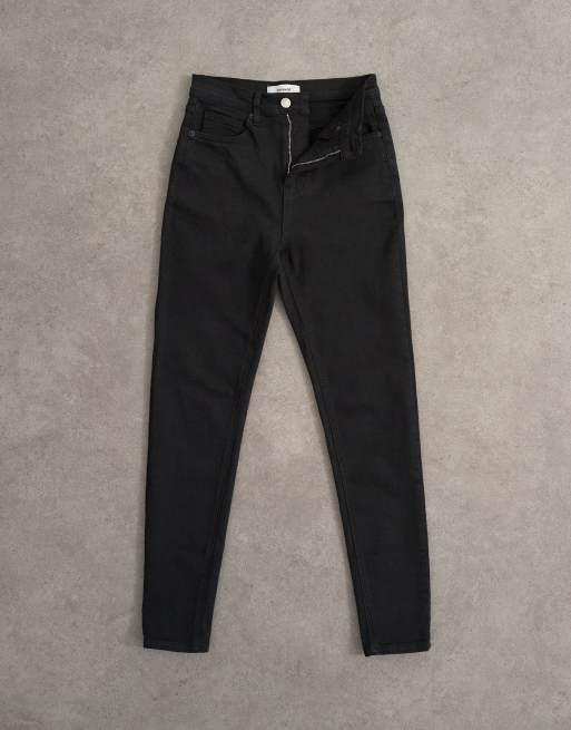 Topshop Jamie skinny high rise jean in black, 6 of 7