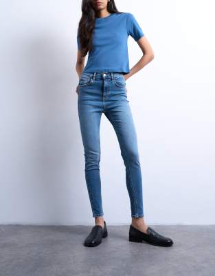 Topshop Jamie Skinny High Rise Jean In Blue