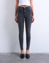 Topshop Jamie skinny high rise jean in washed black