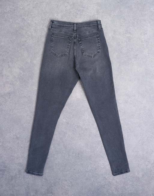 Topshop Jamie skinny high rise jean in washed black, 7 of 7