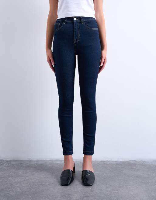Topshop Jamie skinny high rise jeans in rinse