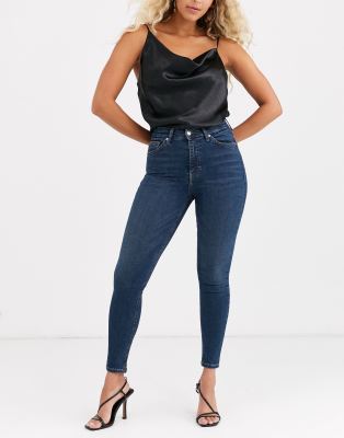 TOPSHOP JAMIE JEANS IN INDIGO-BLUE,02W01RIND