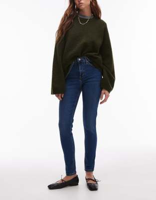 Topshop - Jamie - Skinny-Jeans in kräftigem Blau mit hohem Bund