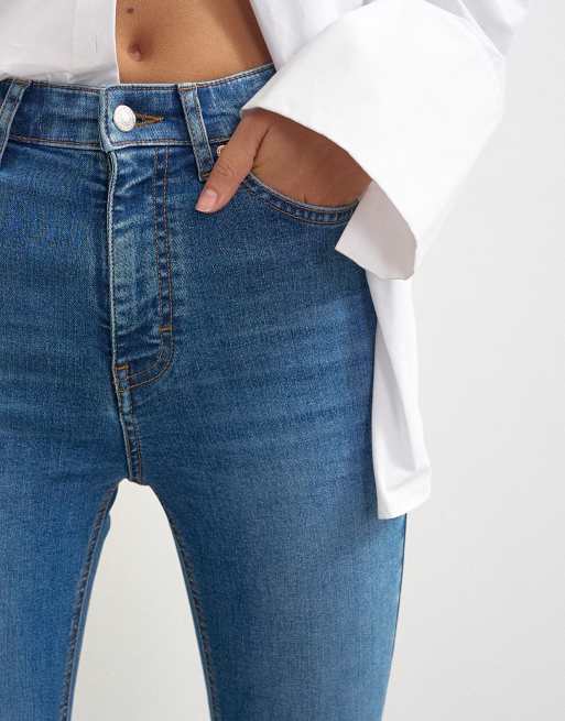 Topshop Jamie skinny jeans med hög midja i mellanblå, 3 av 5