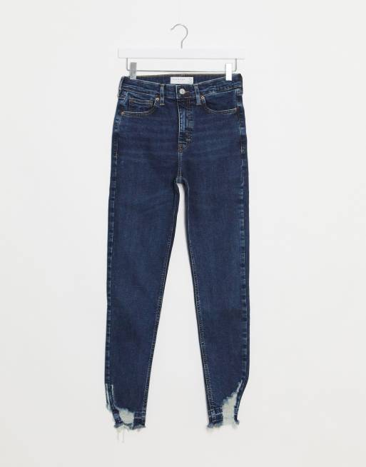 Topshop jamie sale ripped hem jeans