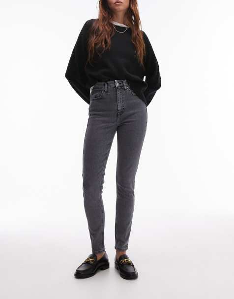 Topshop – Jamie – Szare jeansy o obcisłym kroju z podwyższonym stanem - view 1