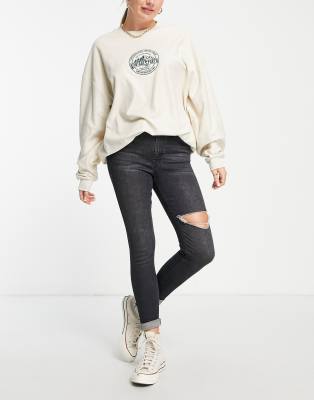 Topshop black outlet ripped jamie jeans