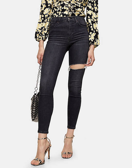 Jamie jeans with thigh rip in washed ASOS Damen Kleidung Hosen & Jeans Jeans Skinny Jeans 