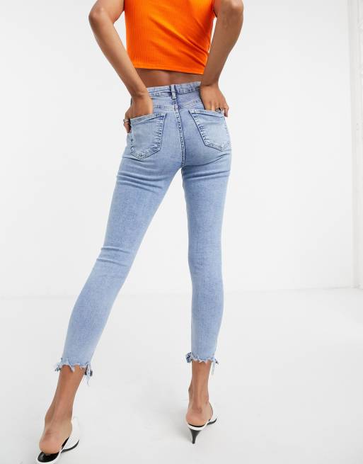 Topshop – Jamie – Wybielone jeansy z postrzępionym dołem , 2 z 4