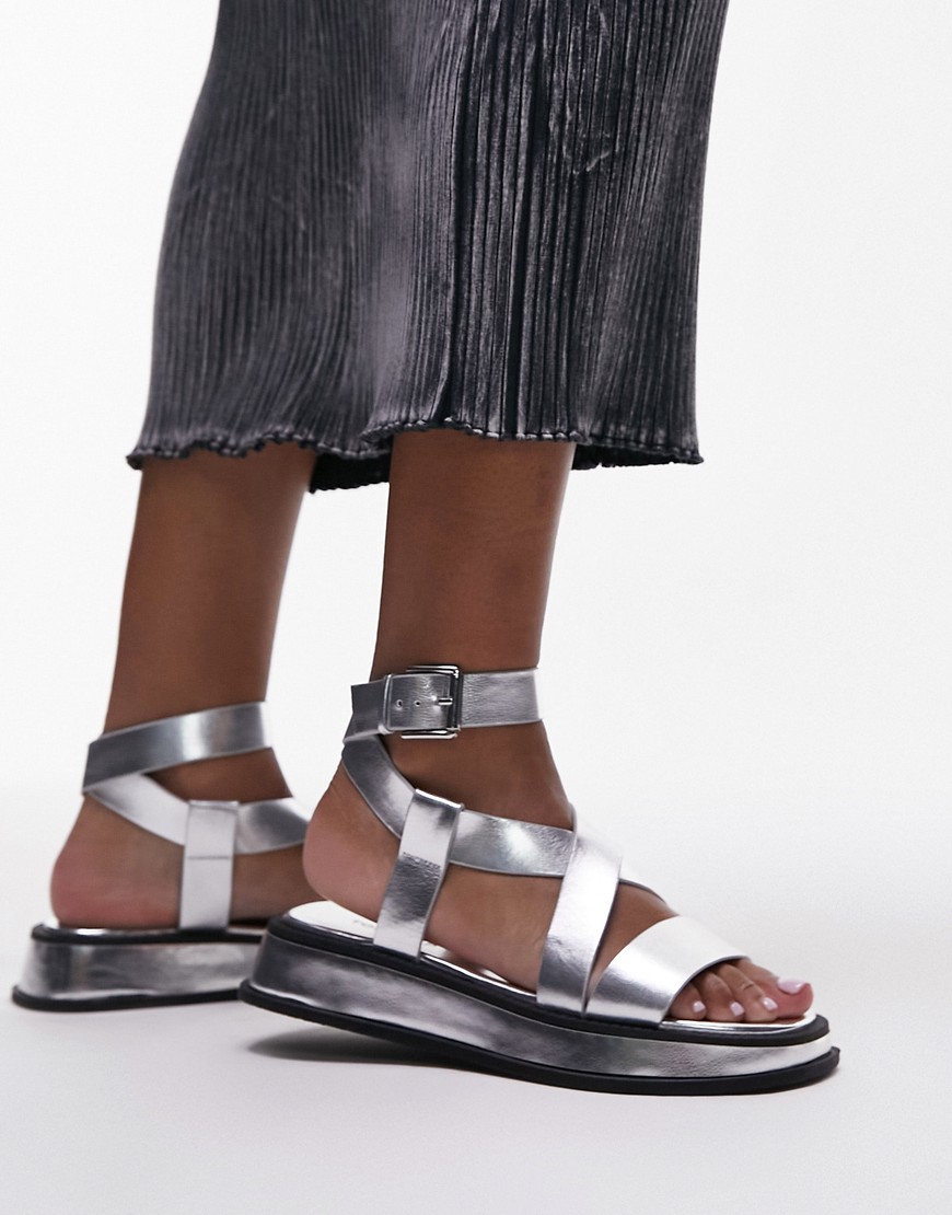Topshop Jasmine chunky sandal in silver